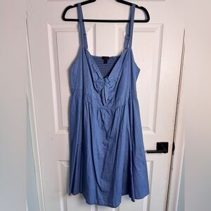 Torrid Light Blue Midi Dress with Front Tie